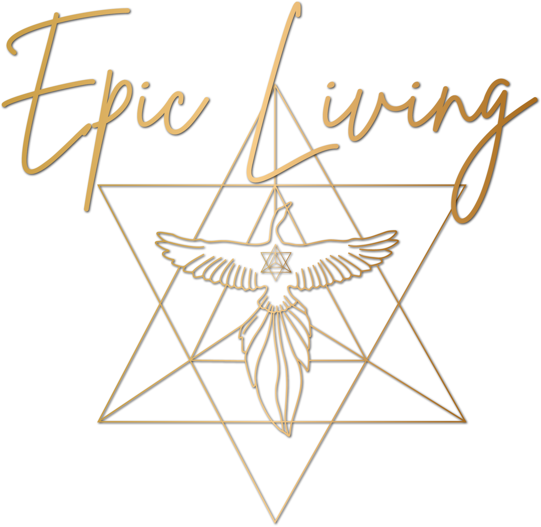 Epic Living Queenstown Logo with Rainbow Background and Phoenix Rising